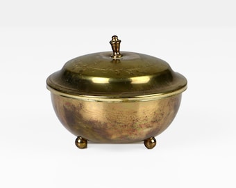 Vintage metal box brass & copper covered 60s Mid Century