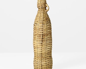 Vintage wicker bottle 70s