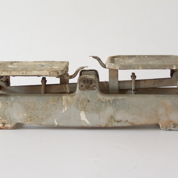 Antique French scale kitchen scales beam balance Art Nouveau Jugendstil 1920 5kg loft style