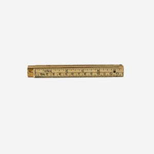 Vintage Holz Zollstock, Zentimeter & Inch, Seltener Maßstab, Antikes Werkzeug für Sammler, Dekoration für Werkstatt oder Büro