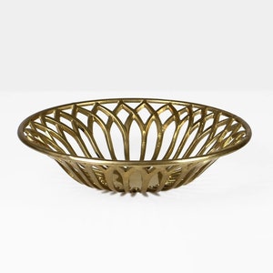 Vintage Brass Bowl – 1960s Mid Century Design – Heavy Decorative Fruit Bowl