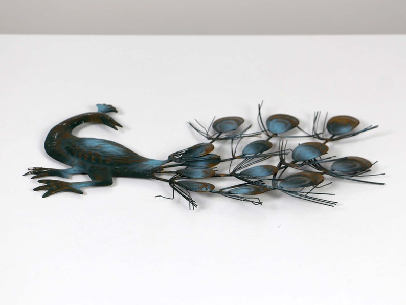 Vintage metal peacock wall hanging made in Austria Mid Century Etsy