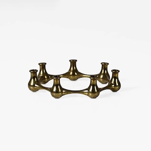 Vintage brass tiny taper candle holder Danish design