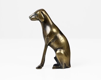 Vintage brass dog figurine 60s Mid Century modern design from France