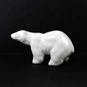 Vintage Porcelain Figurine Large Ice Bear 1970s Polar Bear 70s Home Decor