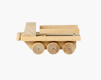 Vintage Open Truck, Natural Wood Children's Toy, Rare Nursery Decor