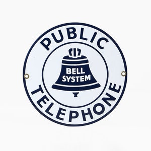 Vintage Metal Sign Public Telephone