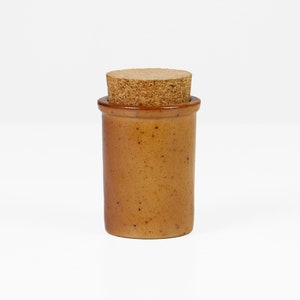 Vintage Ceramic Storage Jar – 1970s Canister with Cork Lid – Retro Kitchen Decor