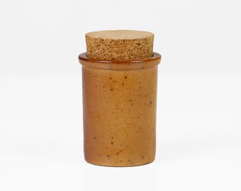 Vintage Keramik Vorratsdose – 1970er Aufbewahrungsdose mit Korkdeckel – Retro Küchendeko