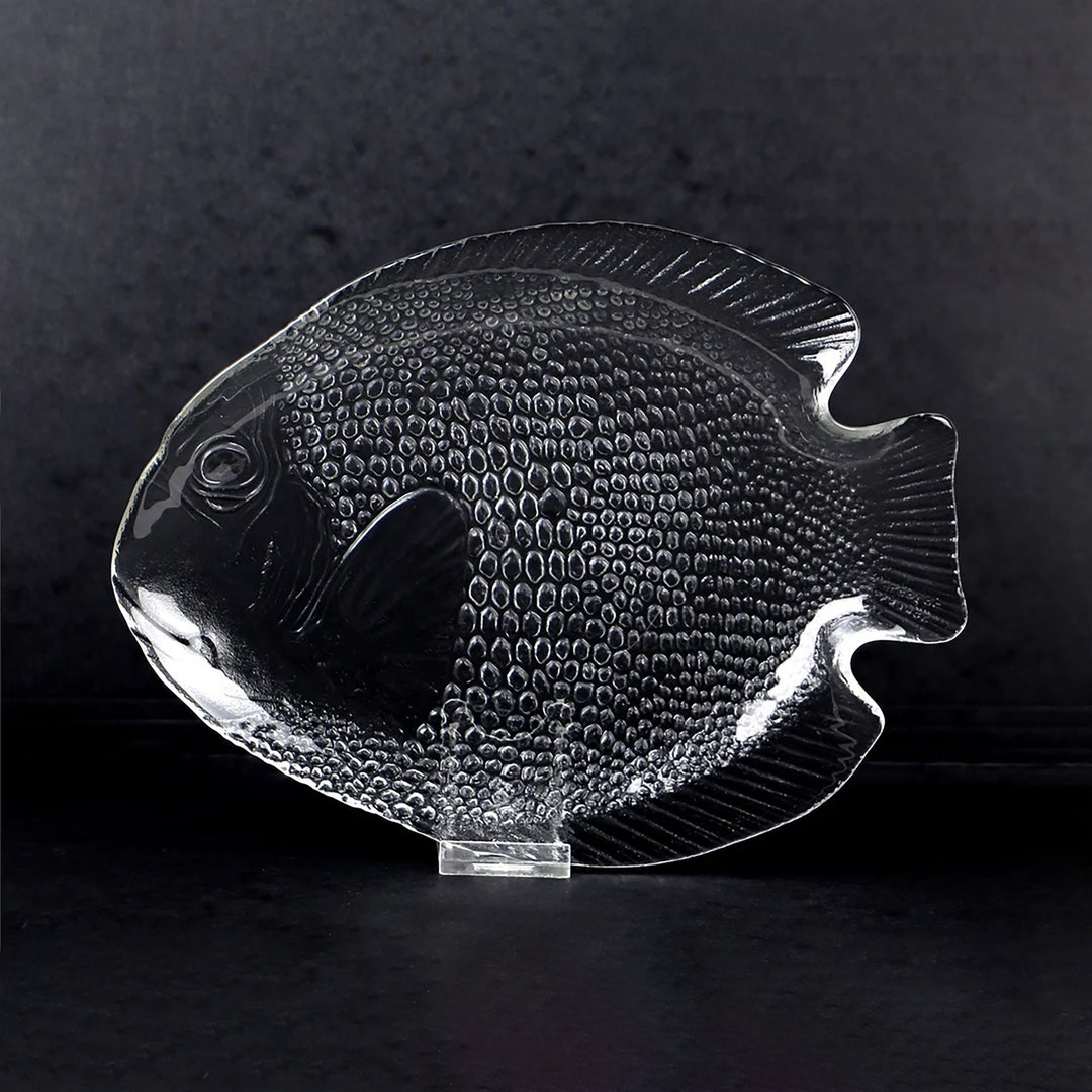 Vintage Glass Fish Plate 70s 2 Etsy