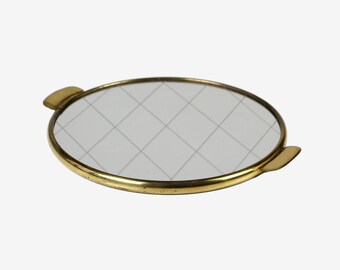 Vintage Gold Metal Mirror Tray 1960s – Mid Century Modern Harlequin Design