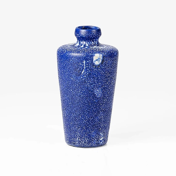ヴィンテージの青い陶器の花瓶、KTUウンタースタブ製、ドイツ、1970