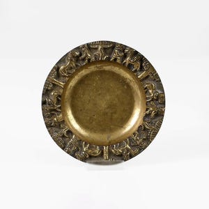 Vintage Brass Relief Dish: 1960s Mid-Century Home Decor