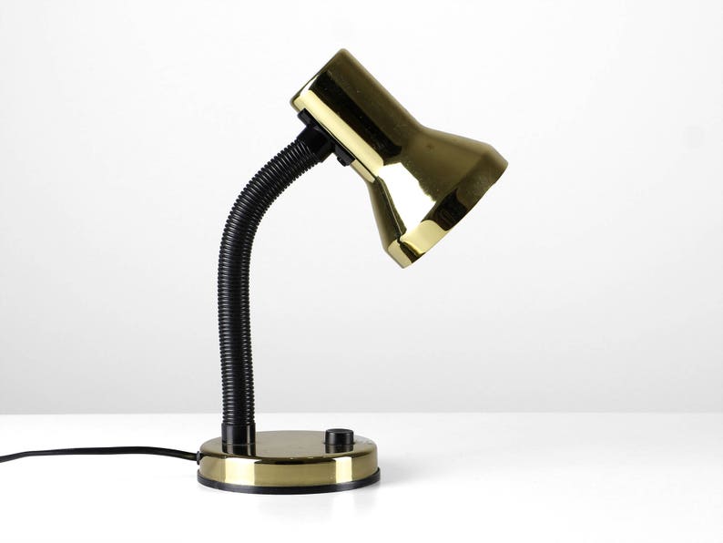 Gold Metal Lamp Desk Adjule 70s Space Age Table Black Light