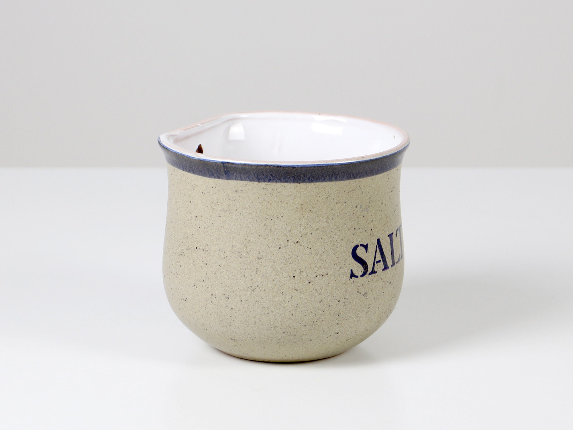 Rectangular Ceramic Salt Containers Vintage Ceramic Salt Container Wall Jar 1970s – Blue Grey Kitchen ...