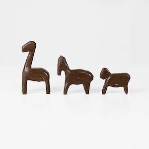 Vintage wood figurines set 60s