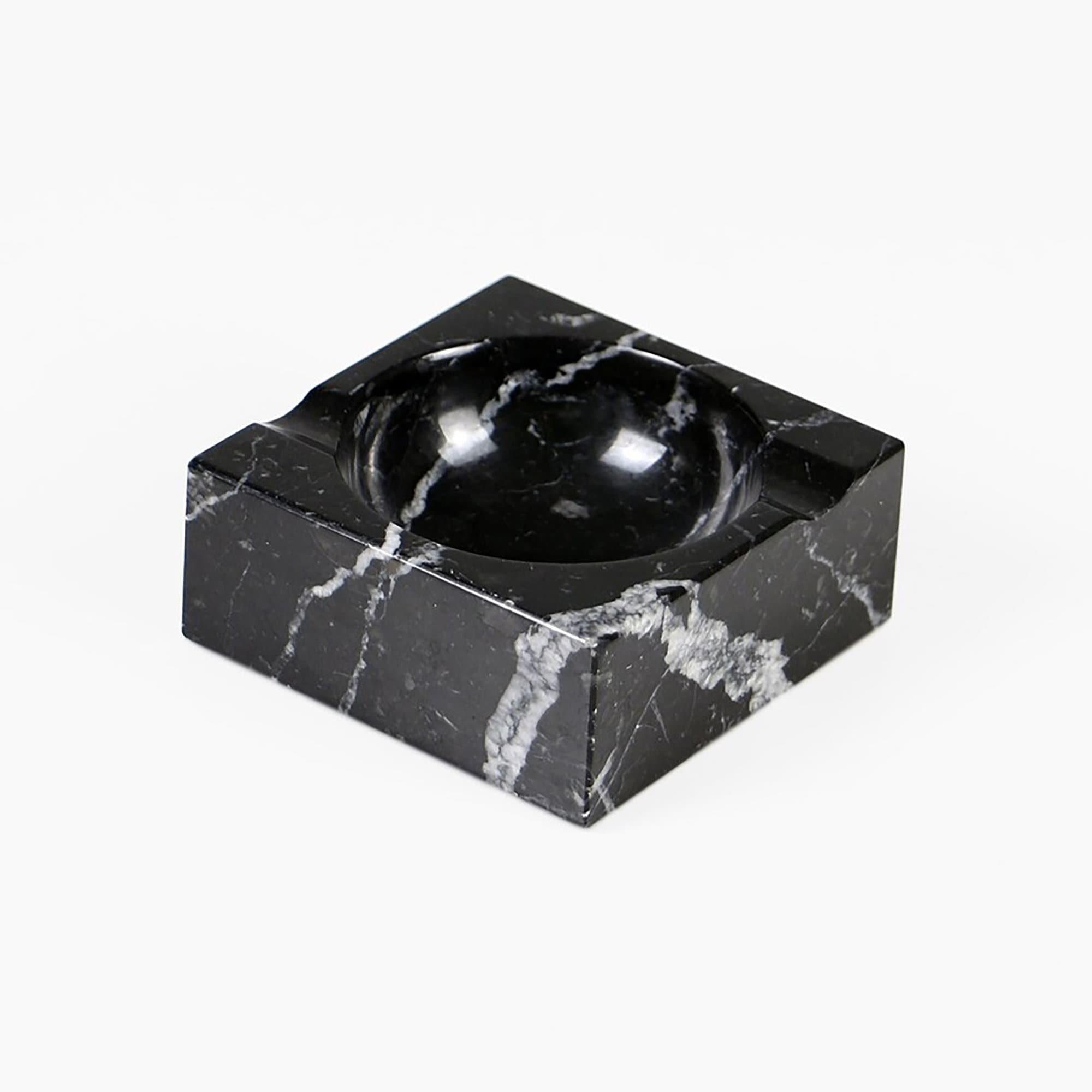 Vintage Marble Ashtray Black White 80s - Etsy Israel