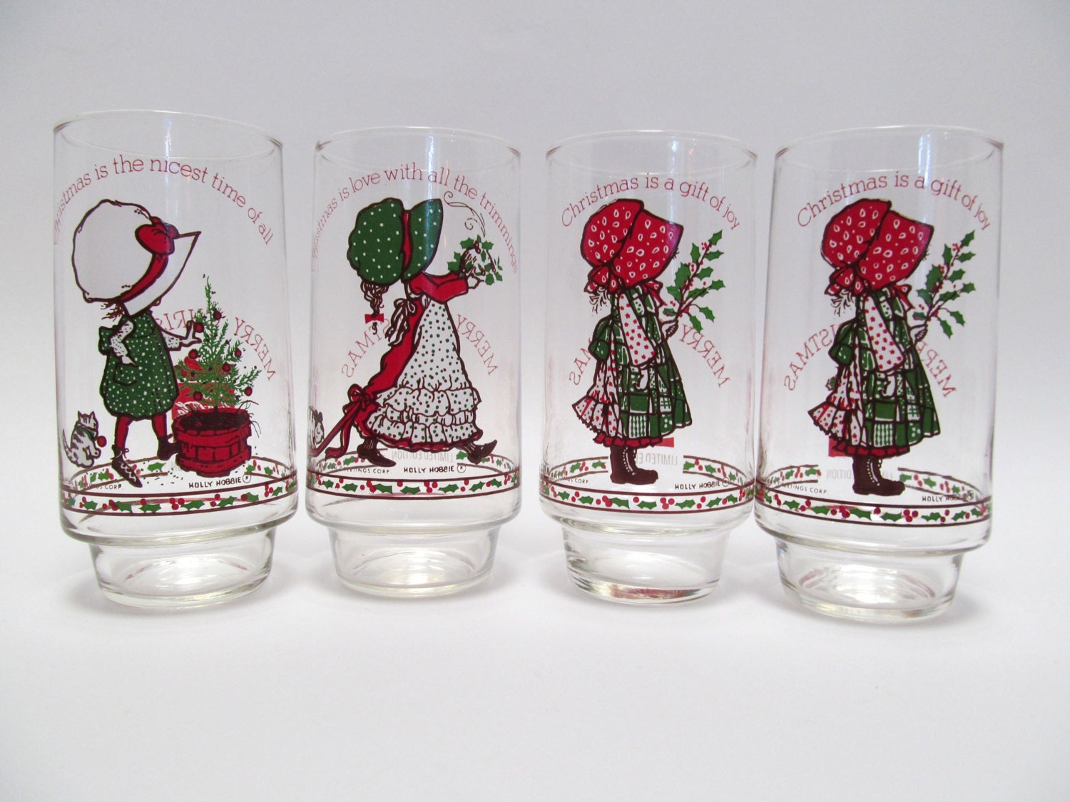 holly hobbie coke christmas glasses