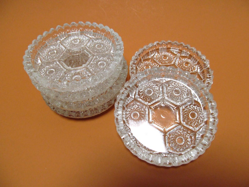 Vintage Set of 6 Individual Glass Ashtrays / 1980's Etsy