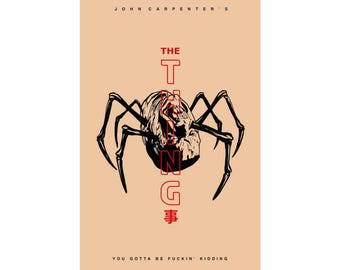 Minimalist Sci-Fi Horror Poster The Thing | John Carpenter Film Art Print | Cult Cinema Wall Decor