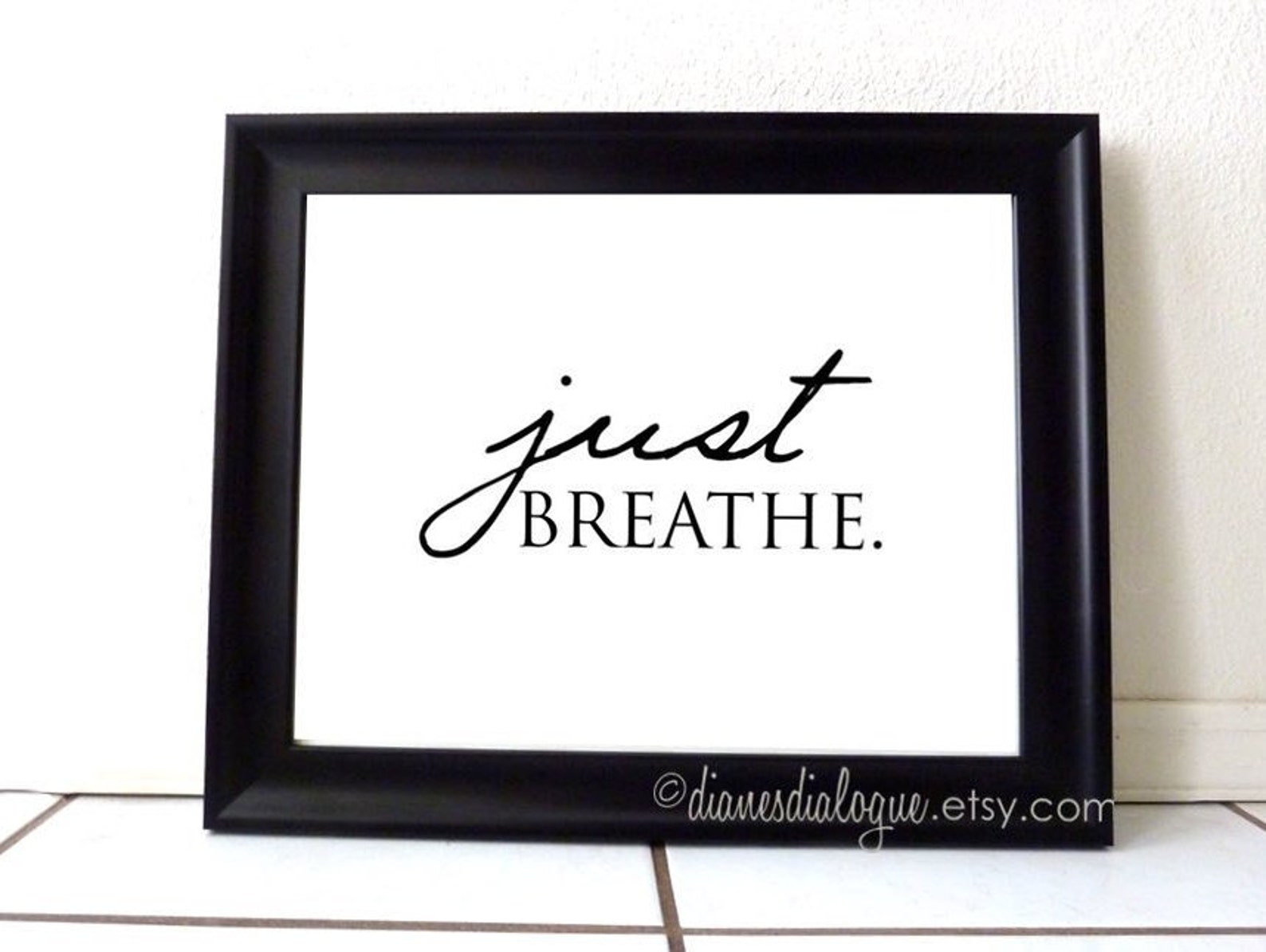 Just Breathe Printable. Digital Download Gift for Women. Inspirational ...
