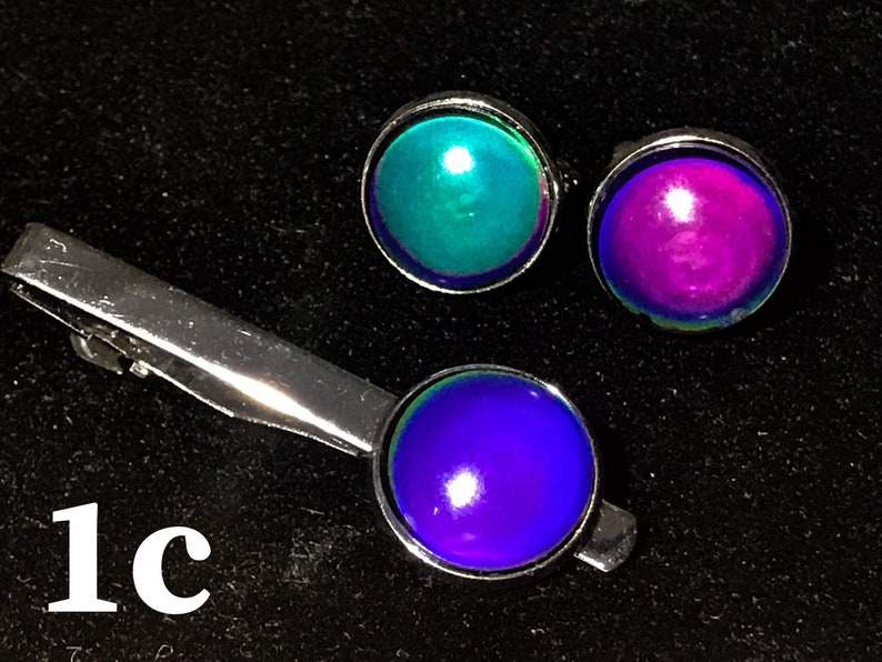 Mood Color Changing Cufflinks Tie Clip or Set