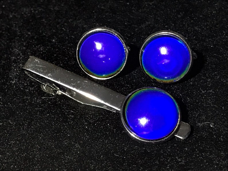 Mood Color Changing Cufflinks Tie Clip or Set