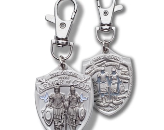 Whole Armor of God Shield Zipper Pull / Key Chain