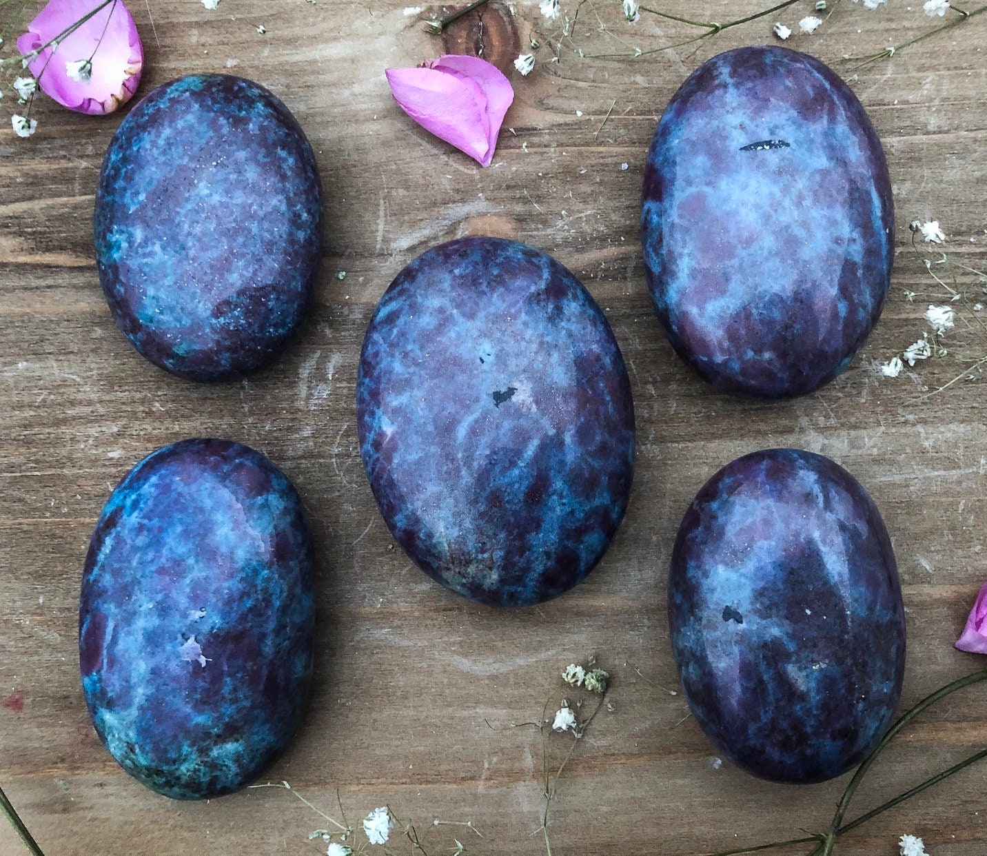 Ruby Blue Kyanite Palm Stone