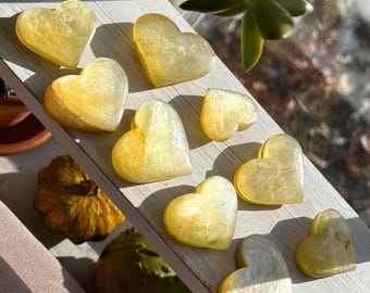 Yellow Muscovite Heart: Flashy Mica Lepidolite Gemstone