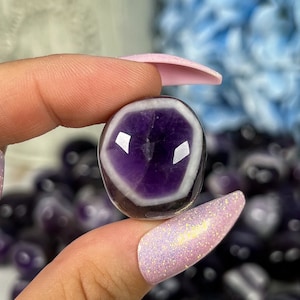Purple Chevron Dream Amethyst Tumble: Protection Stone