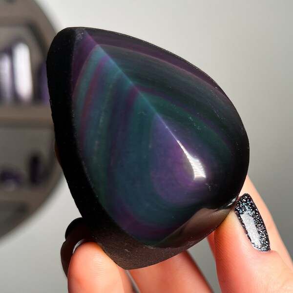 Pierres d'obsidienne arc-en-ciel, en partie brutes, choisissez votre cristal, obsidienne bleu violet vert, pierres de guérison du chakra racine, pierre d'ancrage pour la méditation,