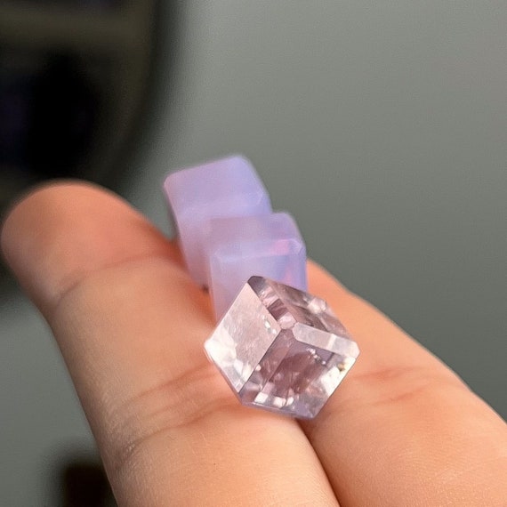 You Choose Rare Gem Grade Lavender Rose Quartz Faceted Cubes
