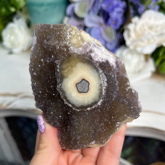 Large Unique Tan Lavender Amethyst Jasper Eye