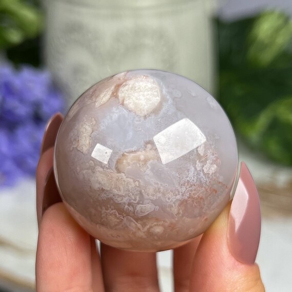 High Grade Druzy Flower Orbs Agate Chalcedony Sphere With Stand