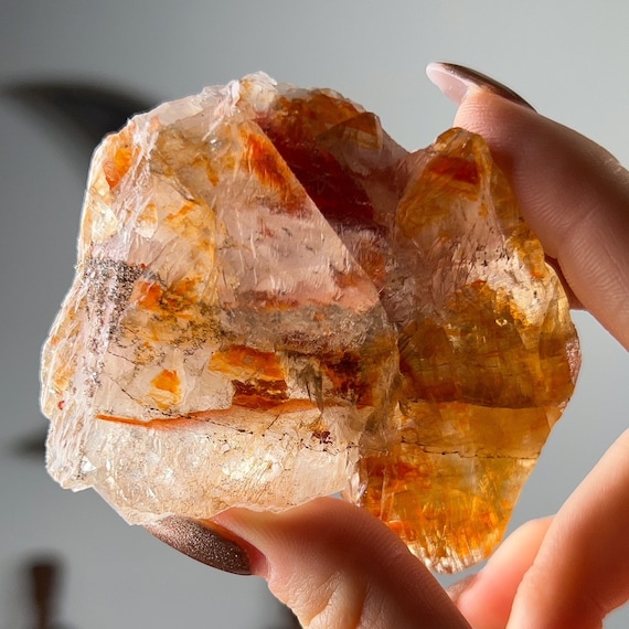 Rare Gemmy Rainbow Red Translucent Druzy Calcite