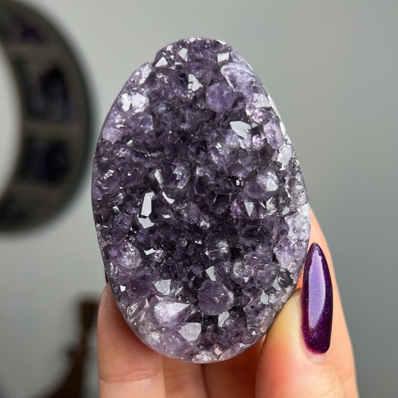 Amethyst Geode Jasper Palm Stone