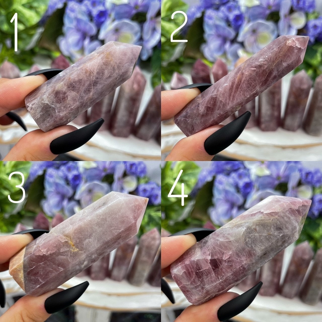 You Choose Purple Rose Quartz Towers, Love Stone
