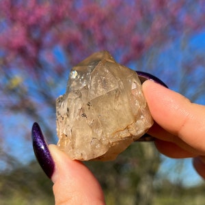 Natural Congo Citrine Cluster, Untreated Elestial Rainbow Crystal Citrine