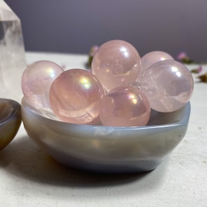Aura Rose Quartz Sphere: Mini Star Crystal Ball