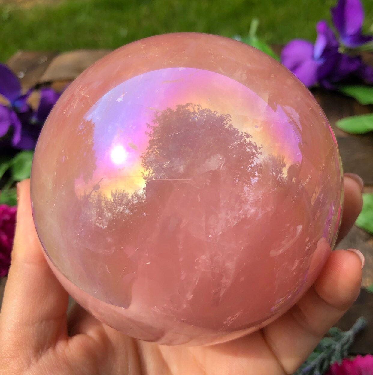 Aura Rose Quartz Sphere