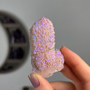 Rainbow Aura Spirit Quartz Cluster, Angel Aura Amethyst, Crystal Cluster from Africa, Pink Colorful Gemstone, High Vibration, Crown Chakra