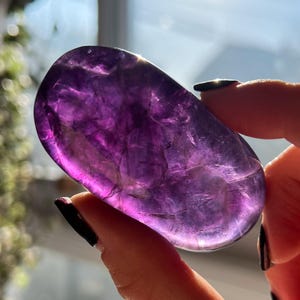 Pink Rainbow Fluorite Palm Stone, Choose Your Crystal, Third Eye Chakra Stone, Healing
