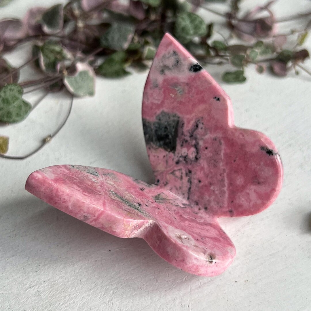 Pink Rhodonite 3D Butterfly, Free Standing Crystal Carving ...