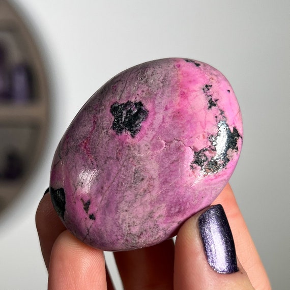 Pink Cobalt Calcite Palm Stone