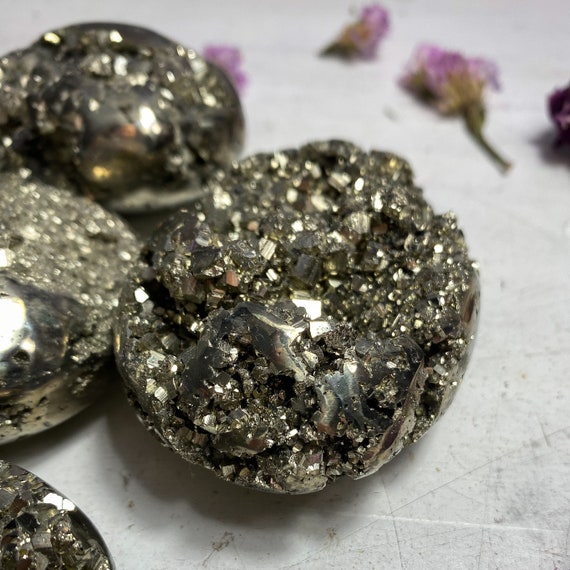 You Choose Large Druzy Pyrite Palm Stones