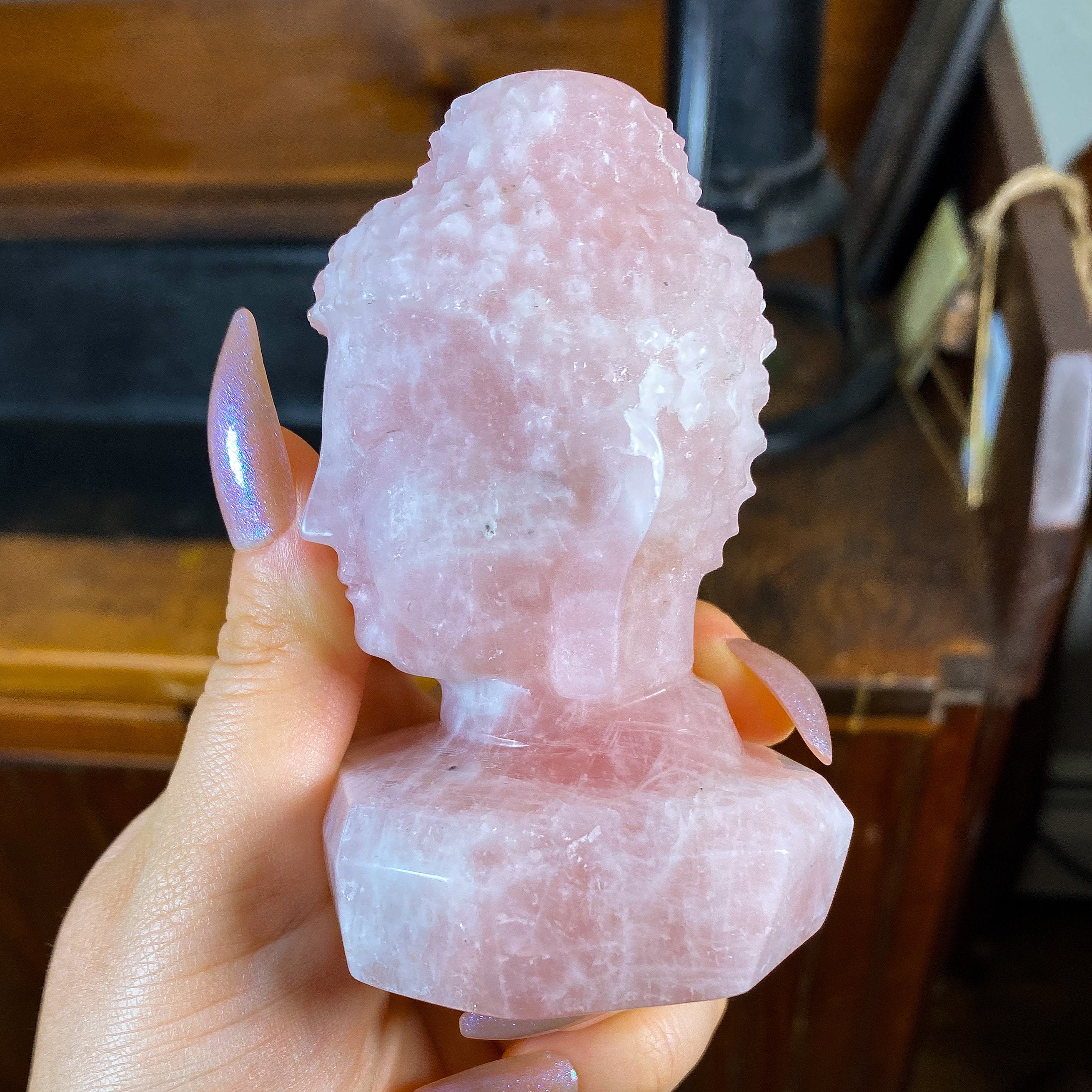 Rose Quartz Buddha Statue