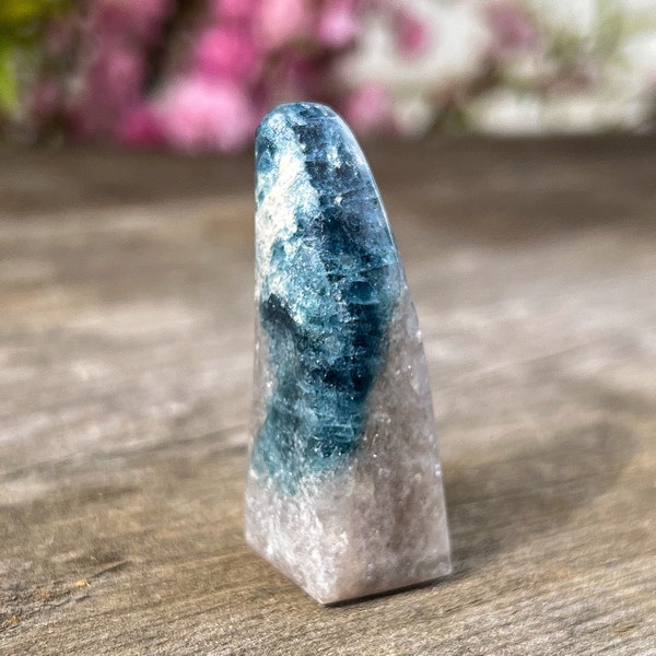 Ice Euphoralite Tower, Mineral Crystal, 2.8 Billion Years Old, Blue Tourmaline, Mica, Albite, Quartz, Negative Ions, Tower Point Wand, Reiki