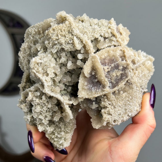 Glittery Rare XL White Grape Agate Specimen