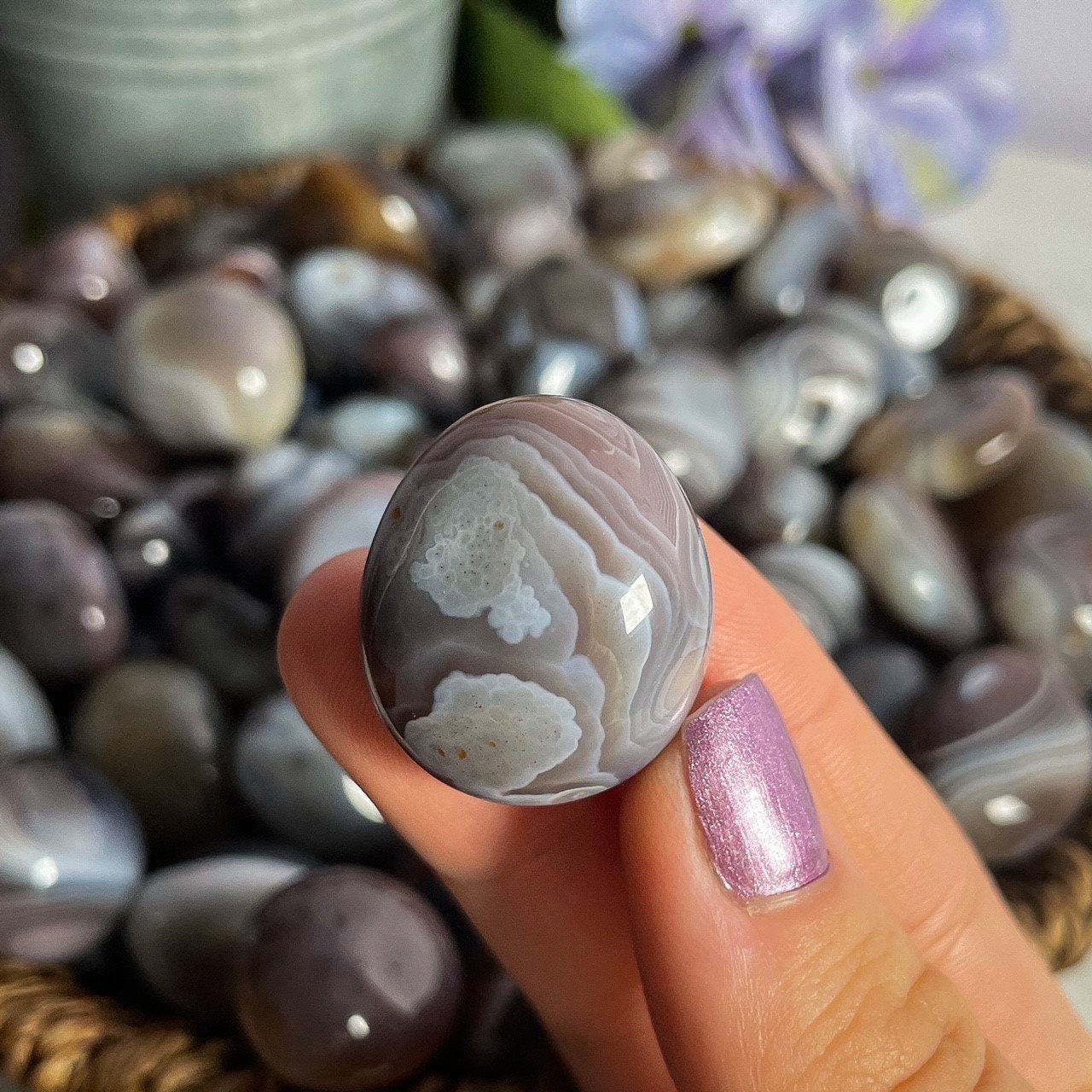 Botswana Banded Agate Tumbles, Good Luck Stone - Etsy